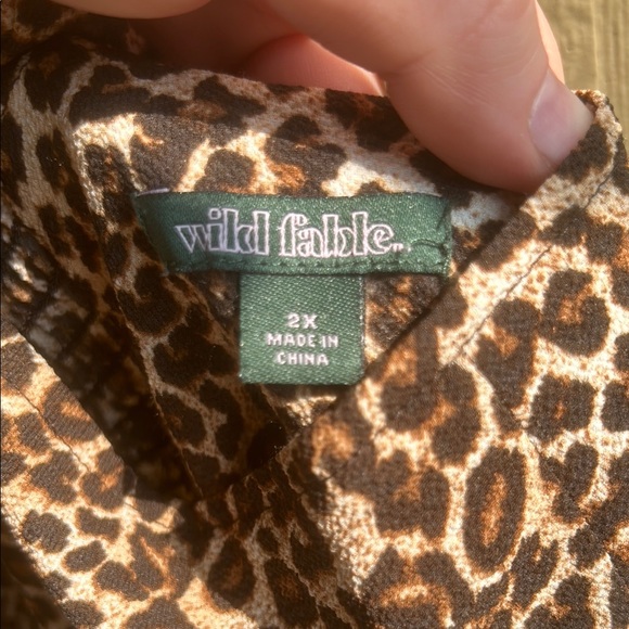 Wild Fable Brown Cheetah Print Mini Ruffled Sundress 2X - Picture 2 of 4